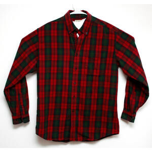 L.L. Bean Mens Flannel Plaid Muticolored Long Sleeve Shirt Size Medium OBHF4